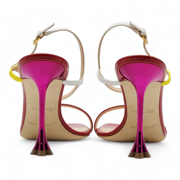 Louis Vuitton Blossom Sandals Leather in Red NWB - Picture 5 of 11